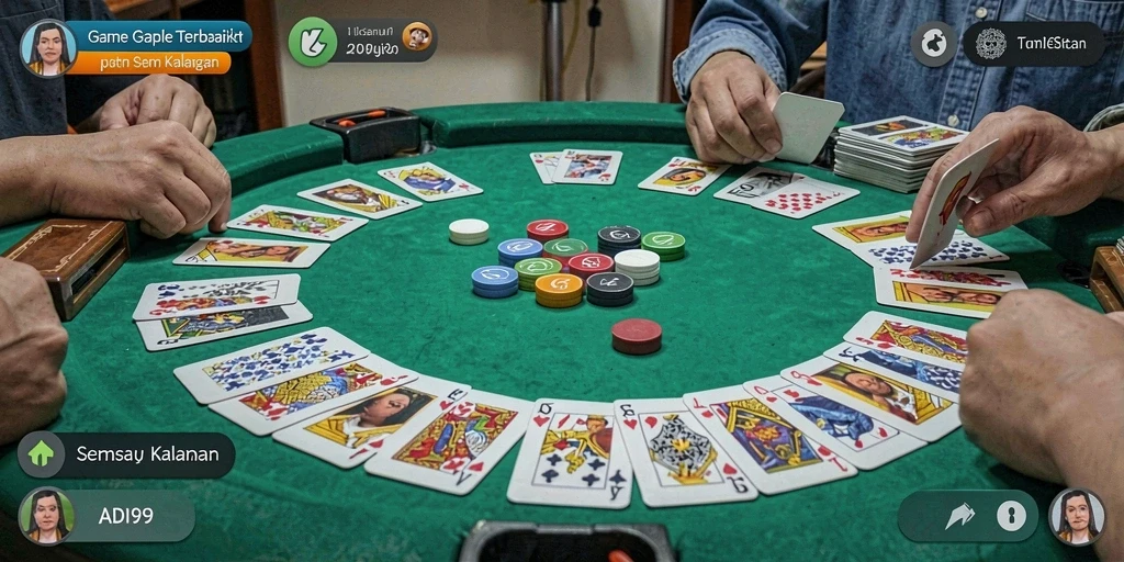 Tampilan gameplay seru di ADI99 dengan fitur Gaple yang menarik.