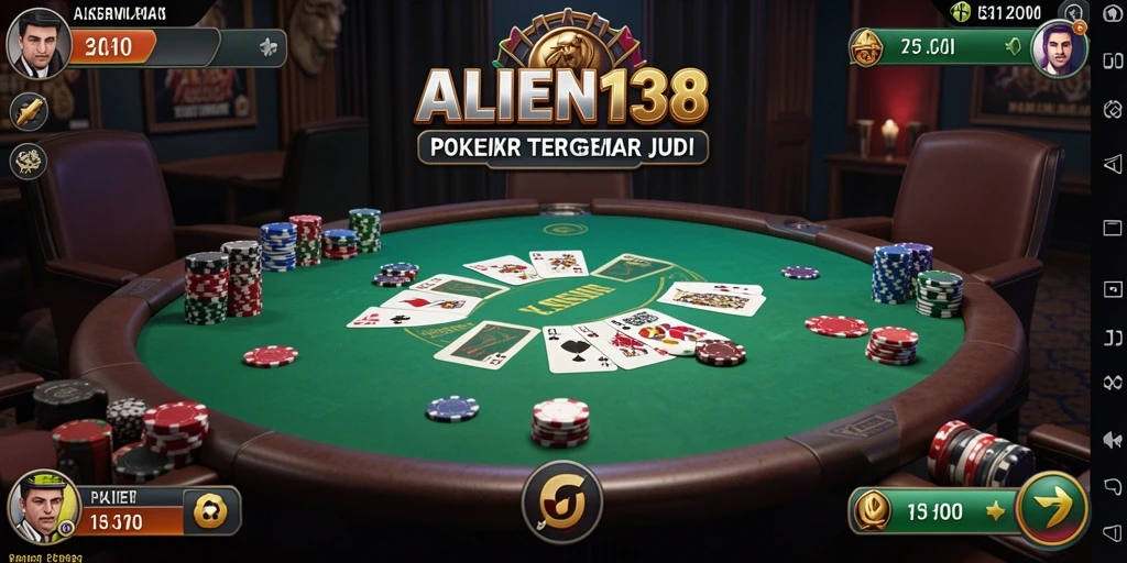 Tangkapan layar utama ALIEN138 menampilkan gameplay Poker yang menarik.