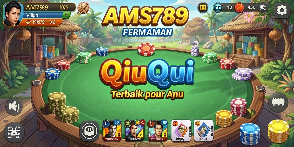 Tampilan menarik dari gameplay QiuQiu di AMS789.