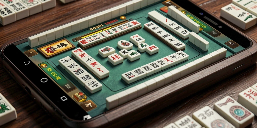 Screenshot gameplay BOS01 menunjukkan keseruan bermain Mahjong.