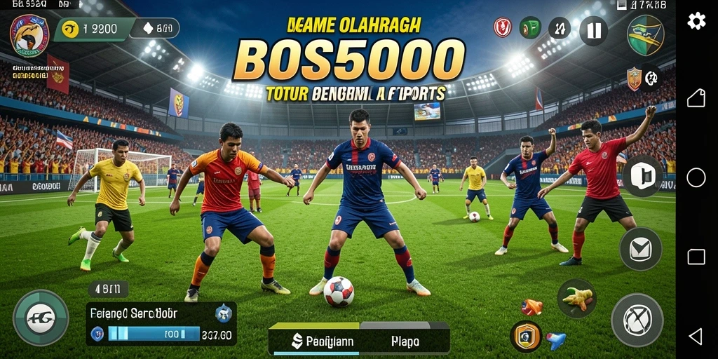 Tampilan gameplay BOS5000 yang menantang dan seru dalam arena olahraga.