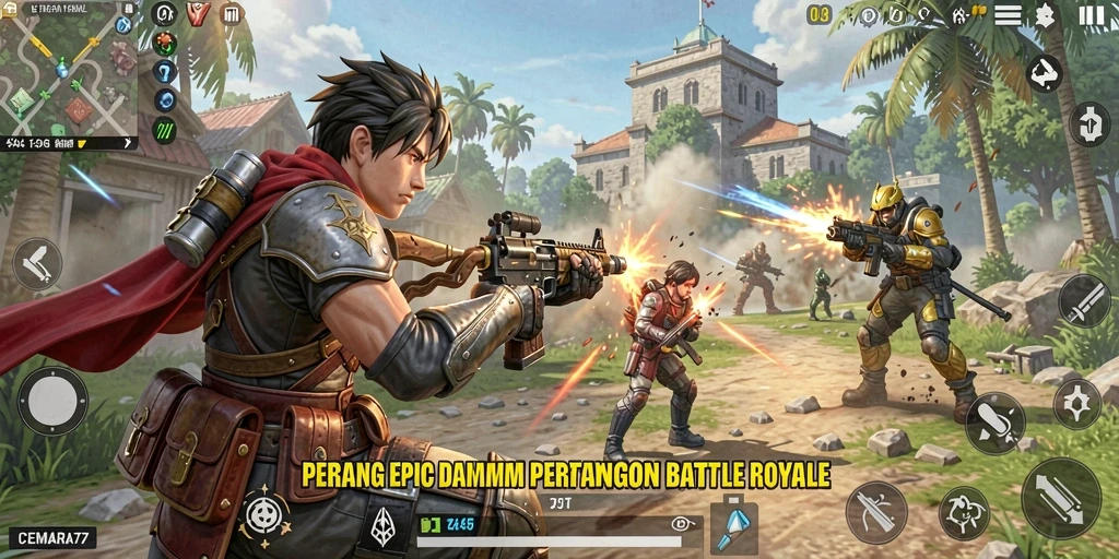 Tampilan gameplay seru di medan perang CEMARA77.