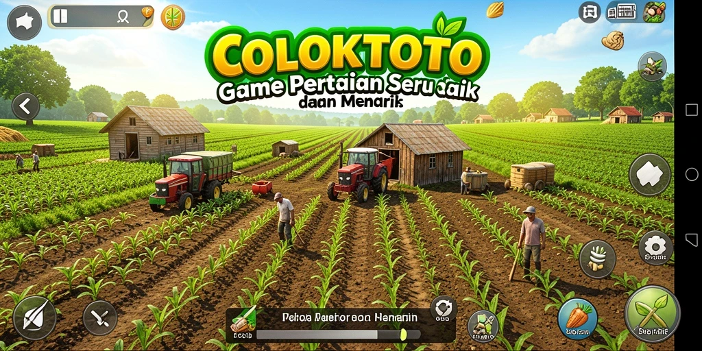 Tangkapan layar gameplay COLOKTOTO menampilkan aktivitas bertani yang seru.