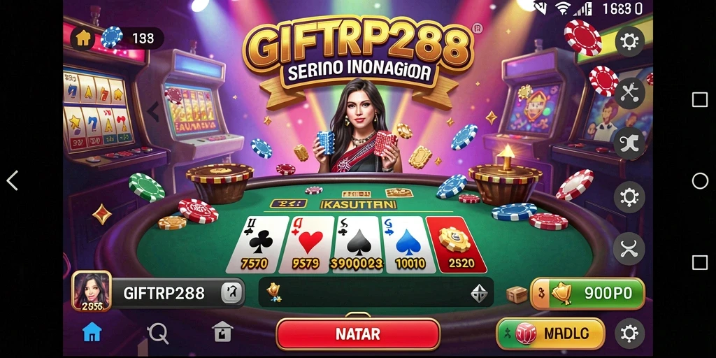 Tangkapan layar dari gameplay GIFTRP288 menampilkan aksi kasino yang seru.