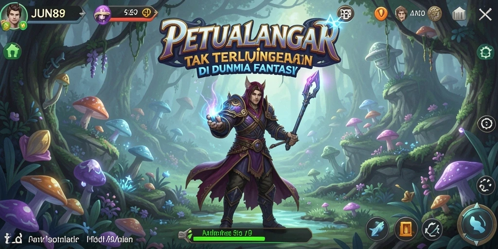 Tampilan gameplay yang mendebarkan di dalam dunia petualangan JUN88.