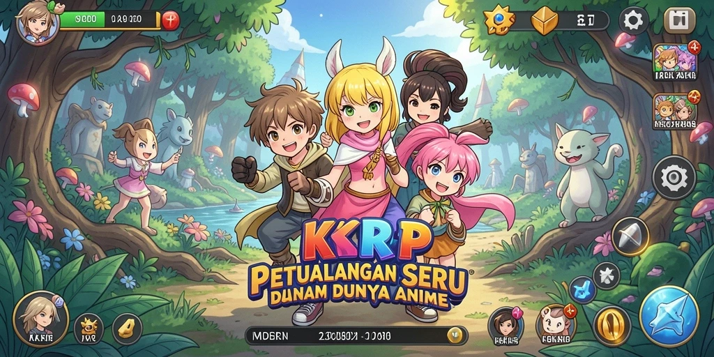 Tampilan gameplay KKRP yang menakjubkan dengan karakter anime.