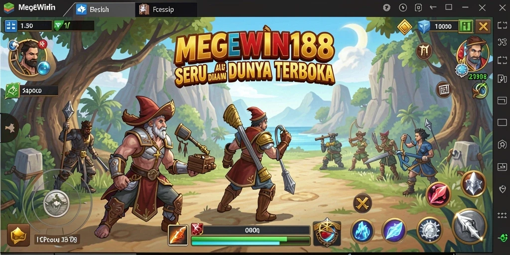 Screenshot dari gameplay <strong>MEGEWIN188</strong> menampilkan dunia terbuka yang luas dan penuh petualangan.