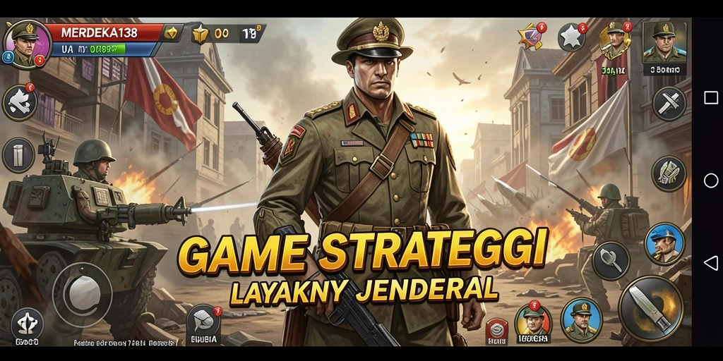 Tampilan menegangkan dari pertempuran dalam gameplay MERDEKA138.