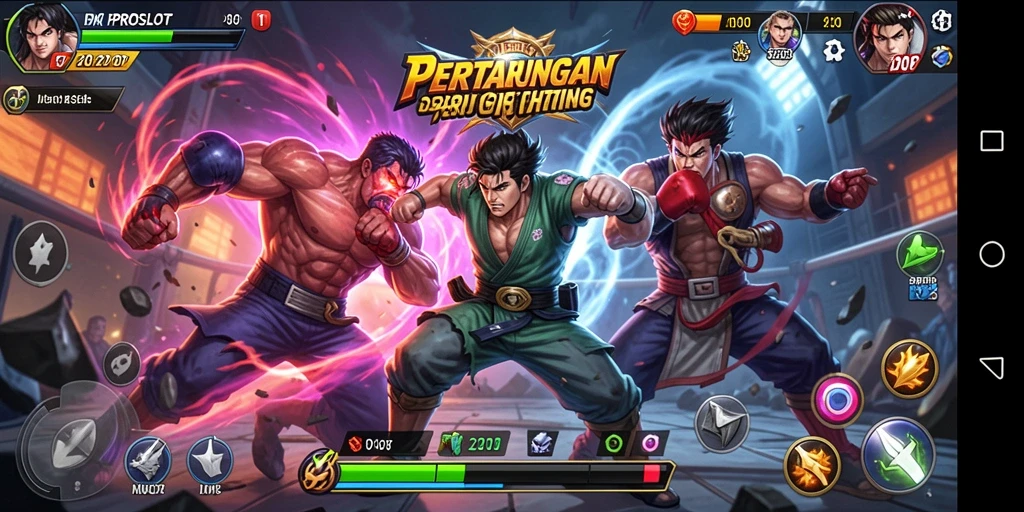 Tampilan gameplay menarik dari PROSLOT dengan pertarungan seru.
