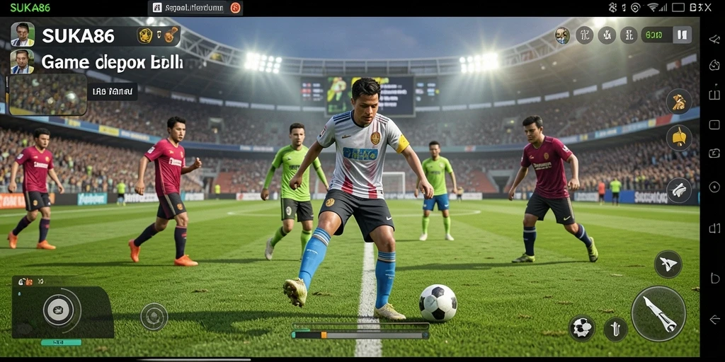 Tampilan menegangkan dari pertandingan sepak bola di SUKA86.