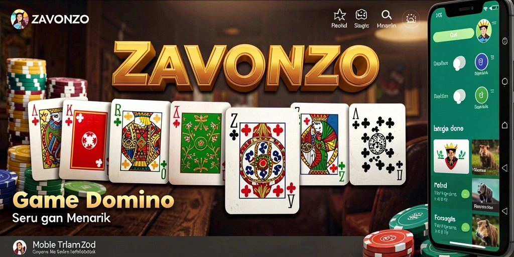 Tampilan gameplay seru ZAVONZO dalam permainan Domino.