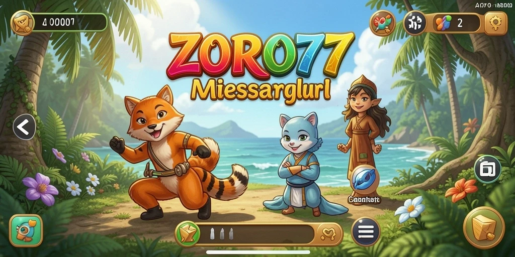 Screenshot gameplay <strong>ZORO77</strong> yang memperlihatkan suasana permainan yang menyenangkan.